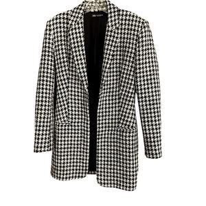 Zara Black and White Houndstooth Jacket